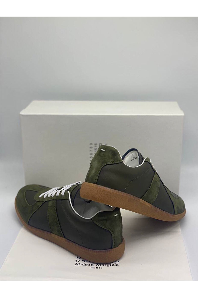 Designer Clothing Мужские тёмно-зелёные кроссовки Maison Margiela