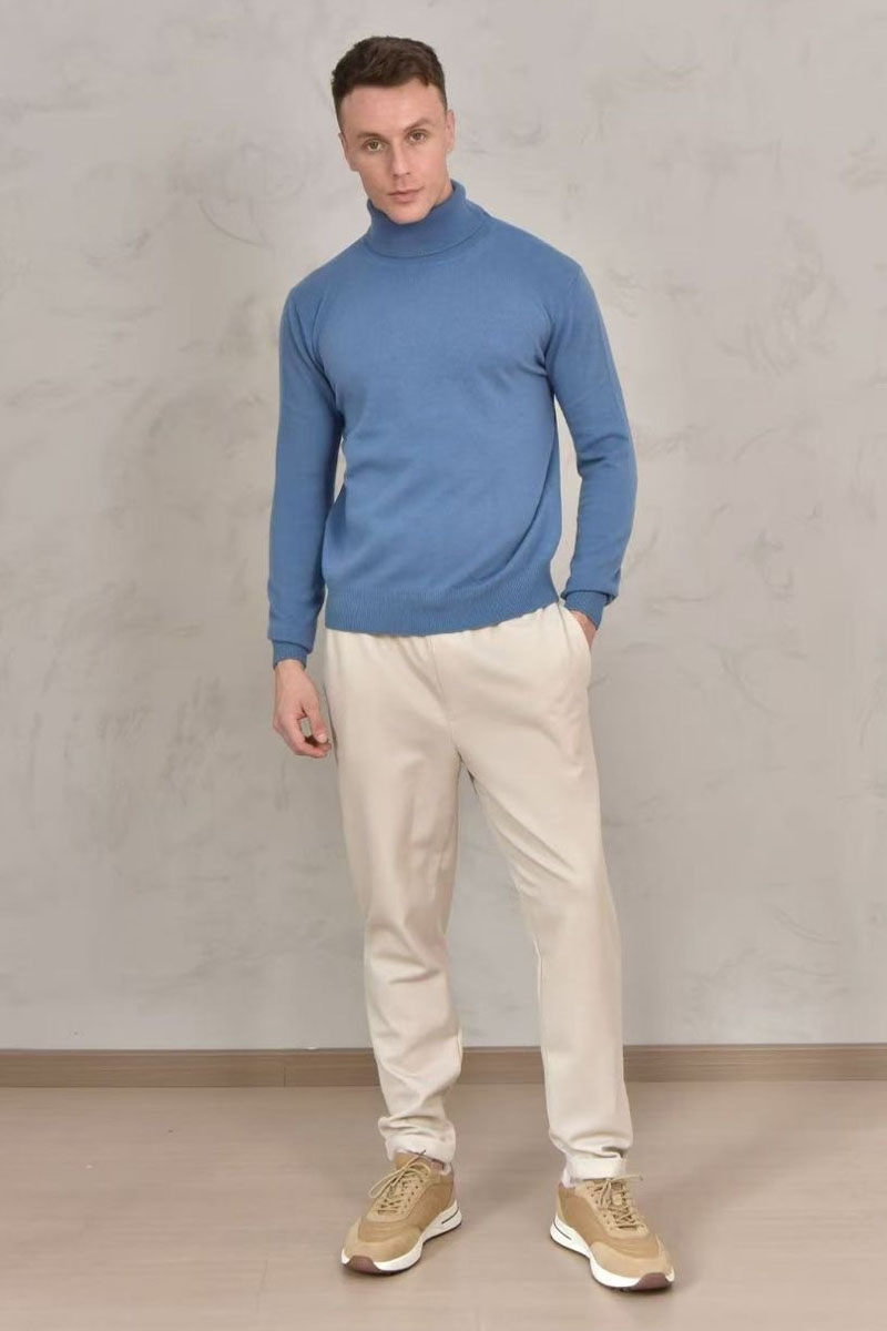 Loro Piana Мужская водолазка Premium - Lake Blue