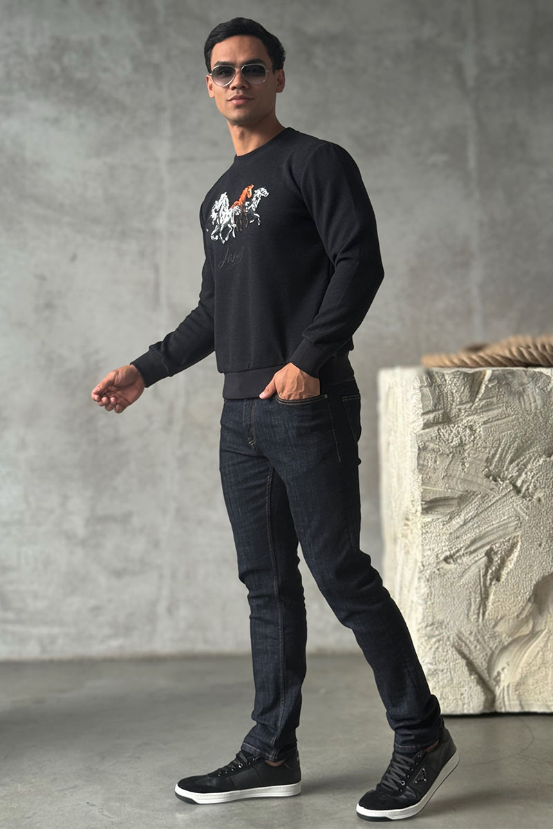 Hermes Мужской свитшот чёрного цвета 