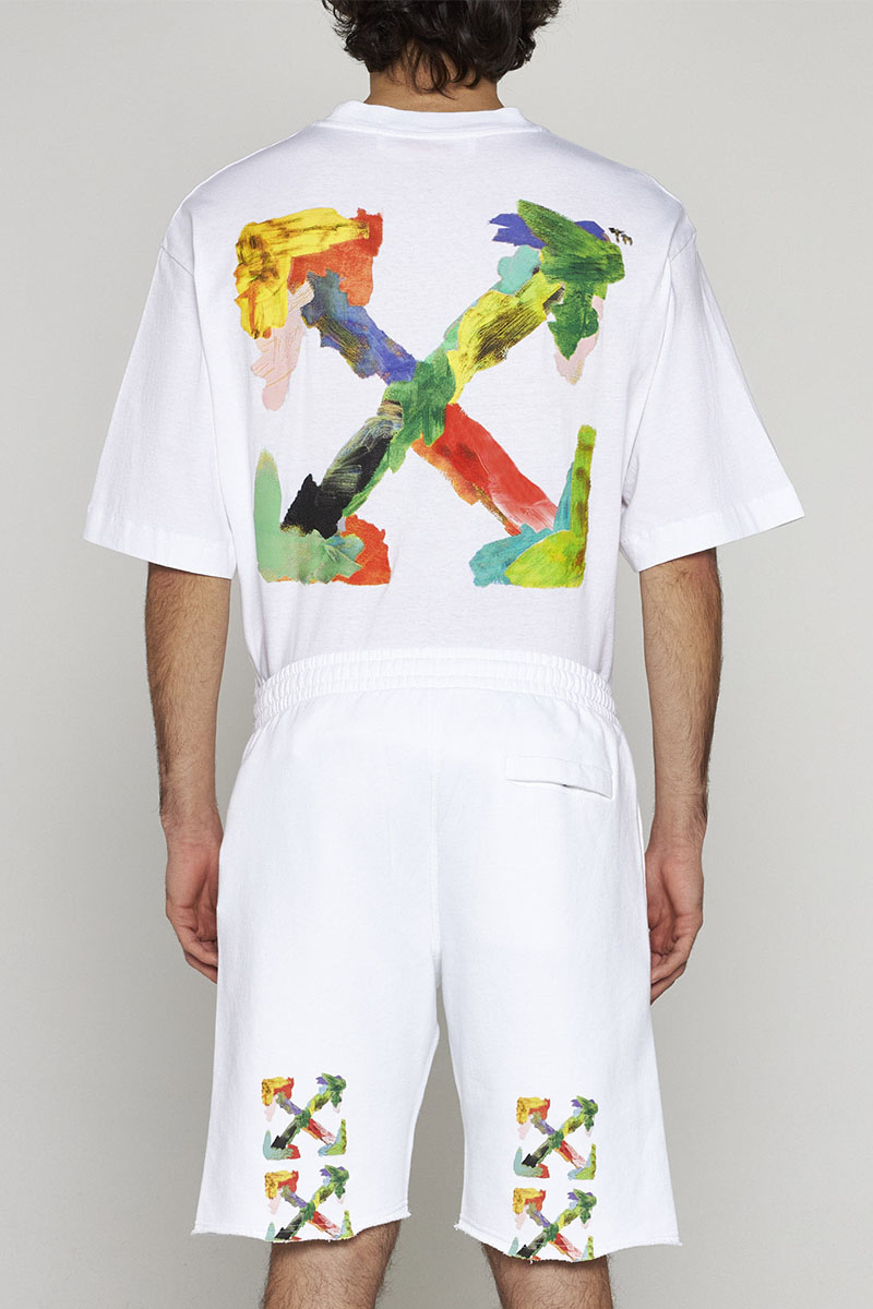 Off-White Белая оверсайз футболка Brush Arrow