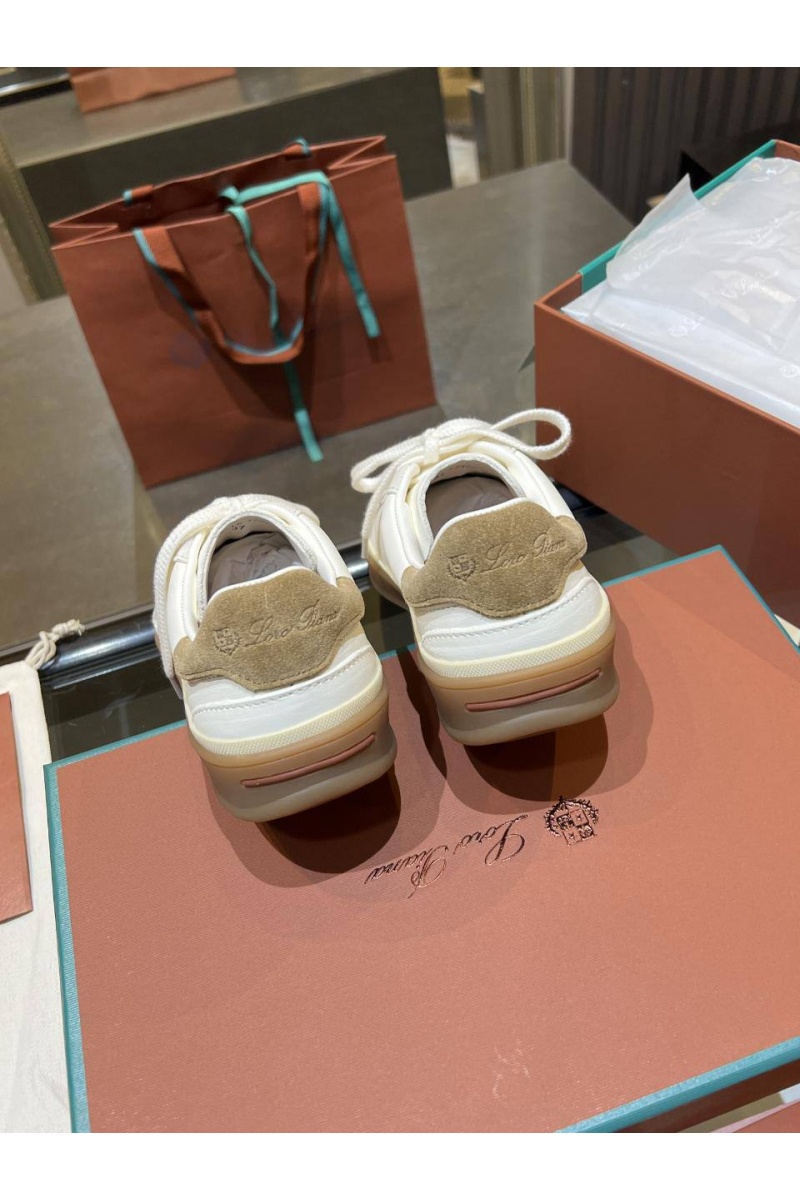 Loro Piana Женские замшевые кроссовки Premium - White