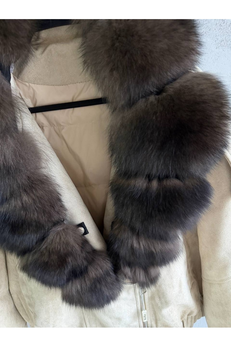 Max Mara Женский бомбер с натуральным мехом premium