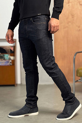 Мужские тёмно-синие джинсы