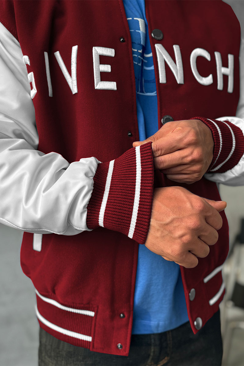 Givenchy Мужской бомбер Varsity logo-embroidered - Red / White