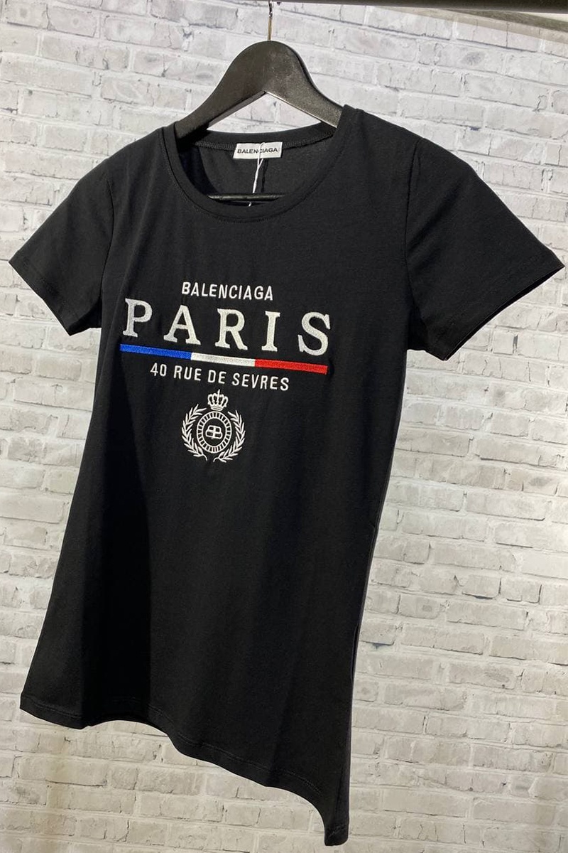 Balenciaga Женская футболка Paris - Black
