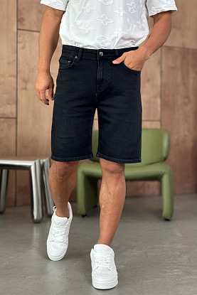 Чёрные джинсовые шорты  relaxed fit
