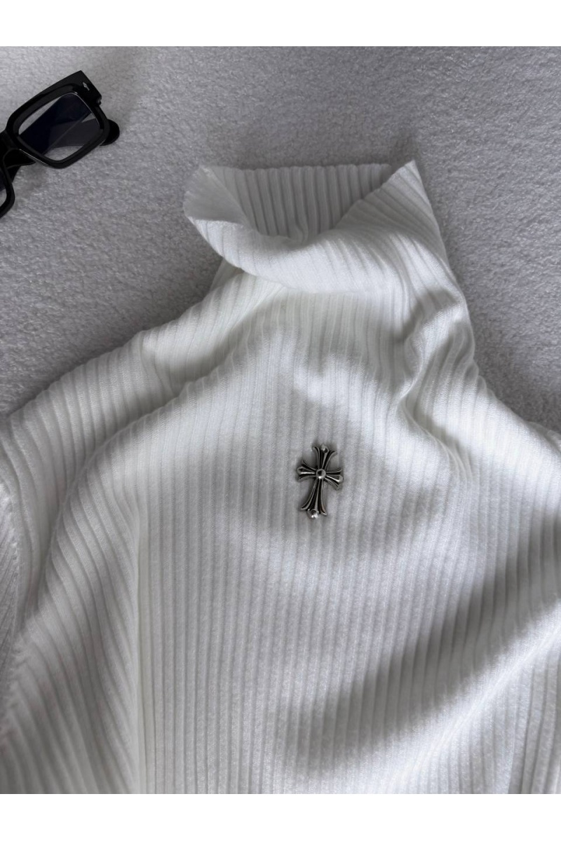 Chrome Hearts Белая женская водолазка premium
