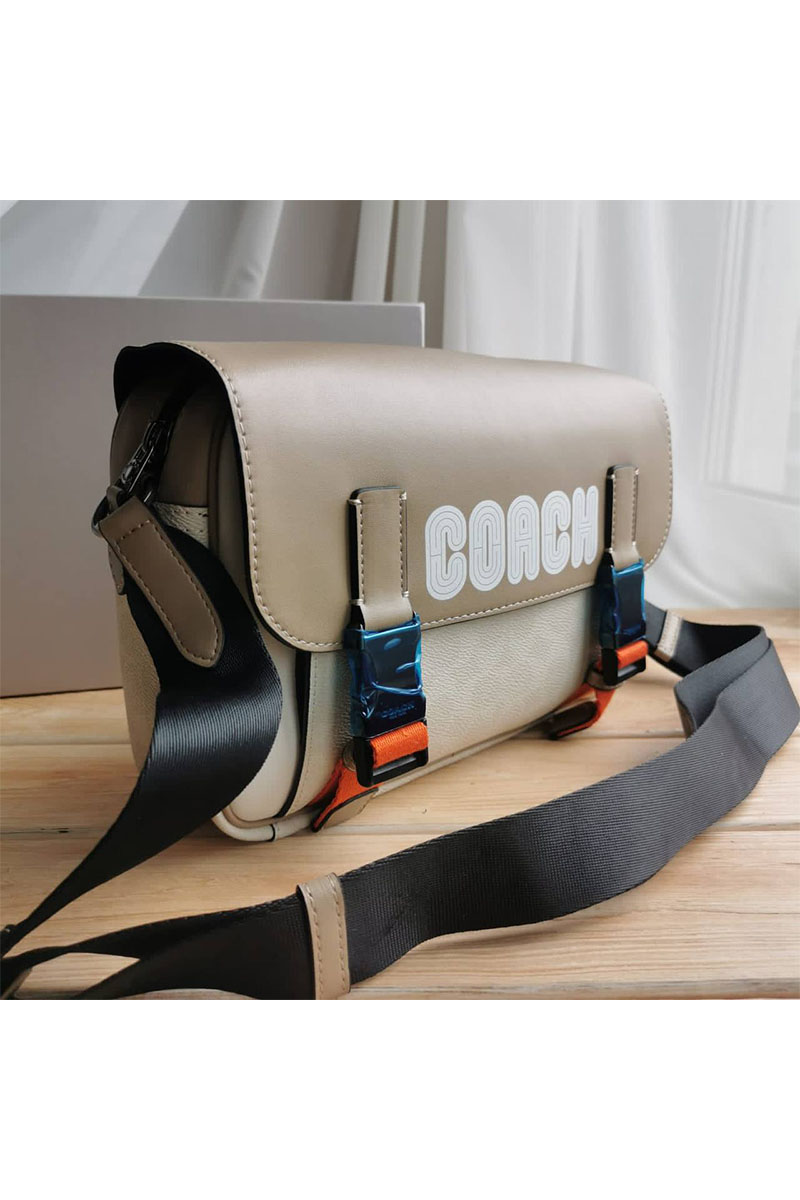 Coach Кожаная сумка Coach Track - Colorblock 28x20 см