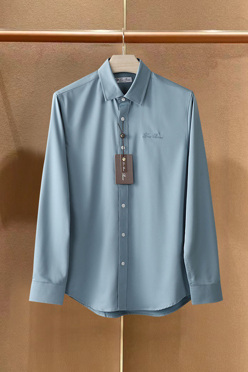 Loro Piana Рубашка голубого цвета premium