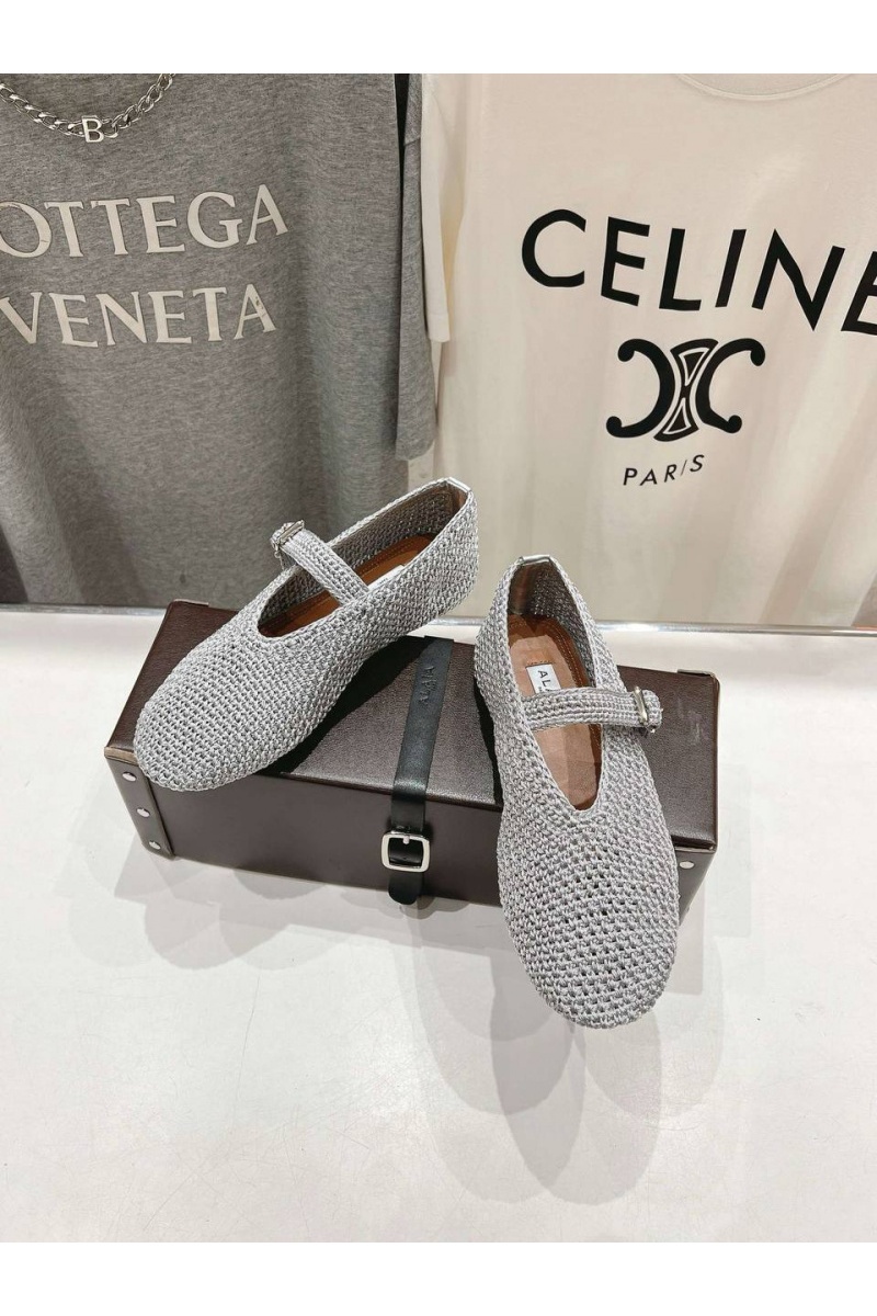 Designer Clothing Женские плетёные балетки ALaia Premium - Grey