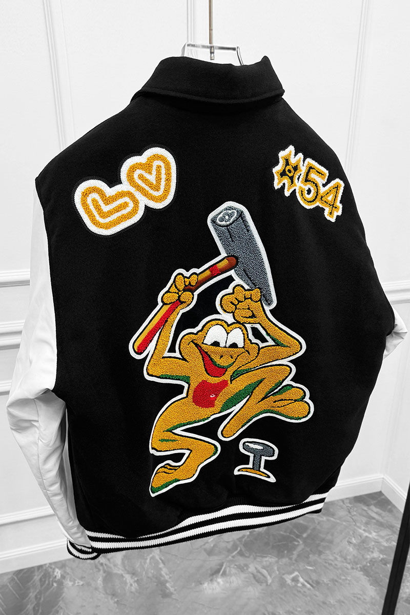 Lоuis Vuittоn Мужской чёрный бомбер Varsity Blouson multi-patch