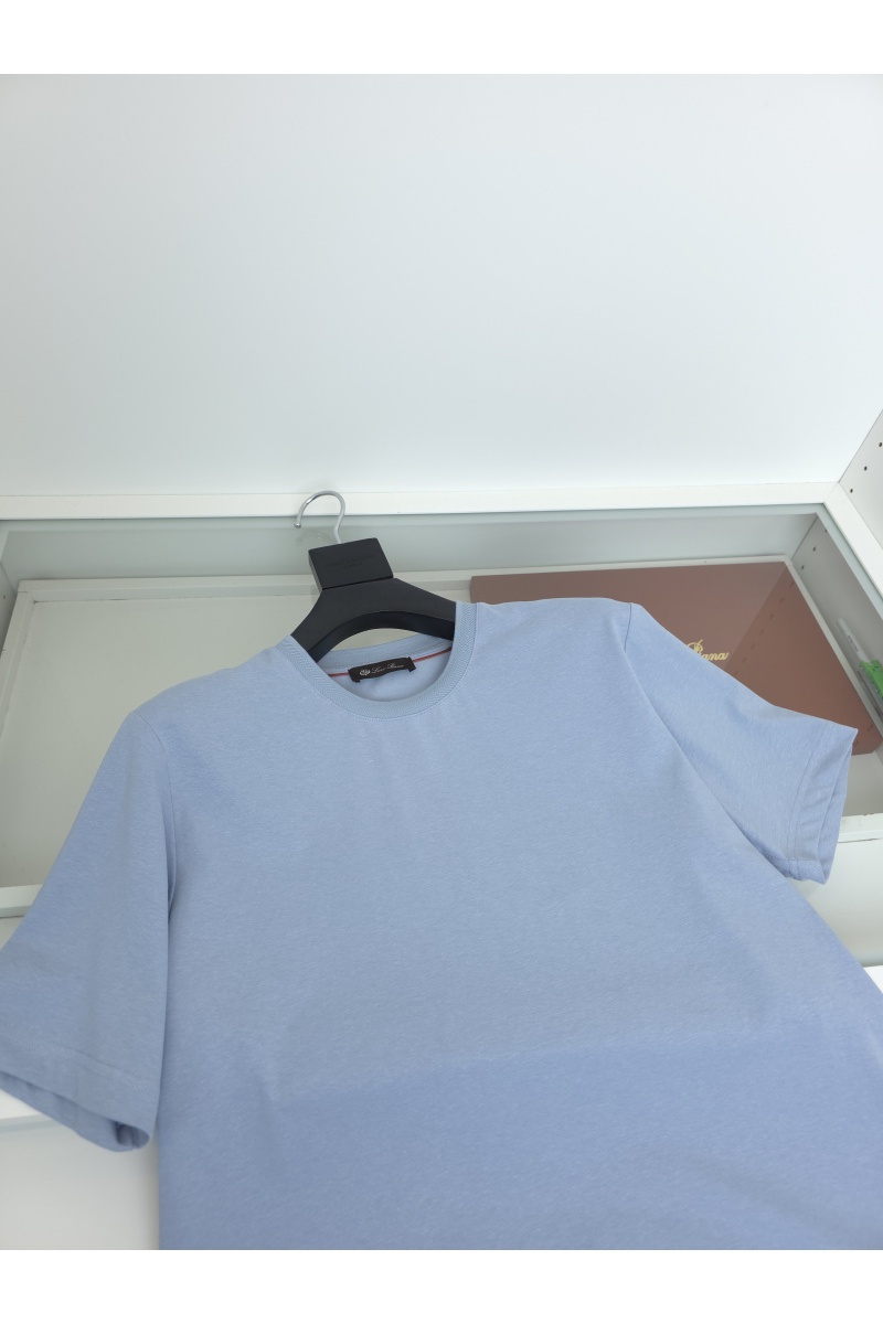 Loro Piana Мужская голубая футболка premium