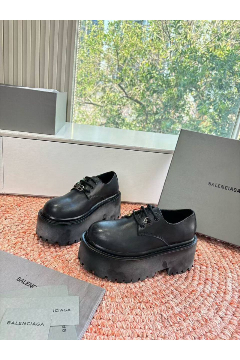 Balenciaga Женские кожаные ботинки Strike Platform Derby premium