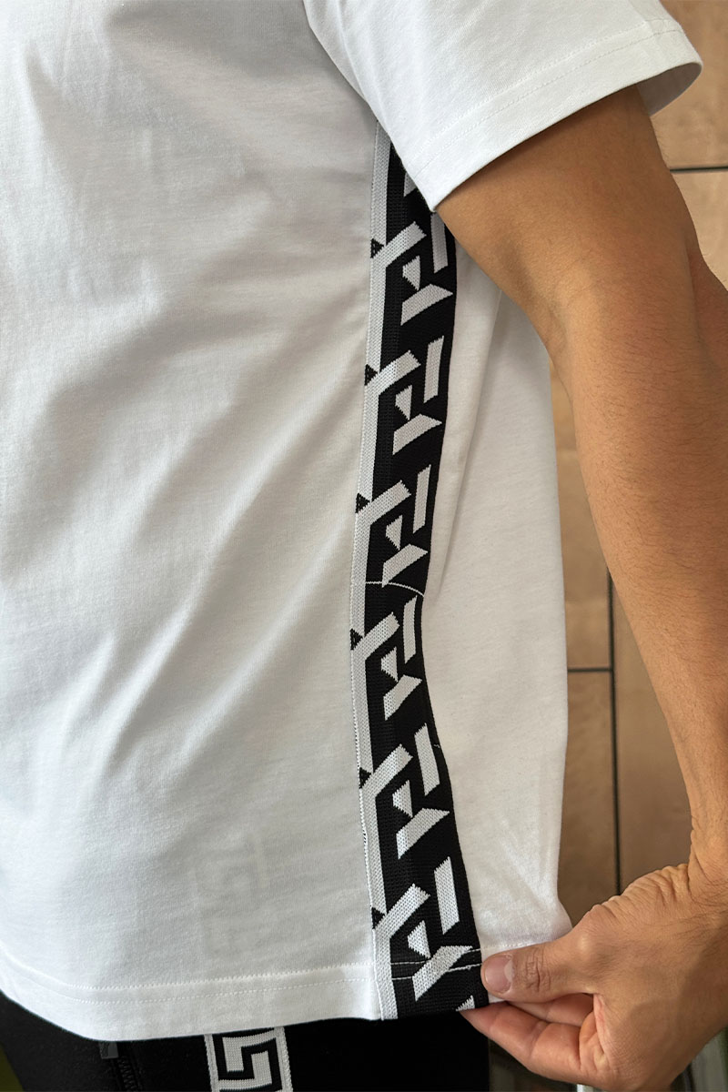Versace Белая мужская футболка La Greca trim