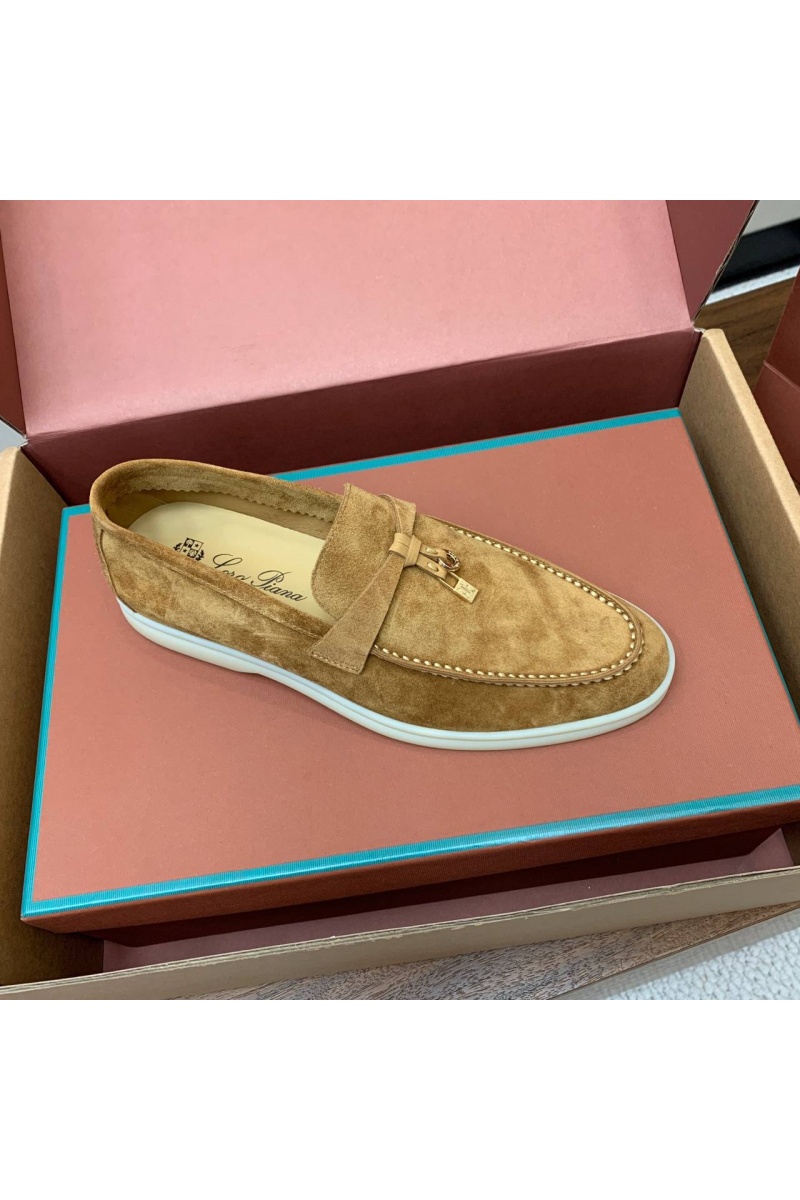 Loro Piana Женские замшевые лоферы Summer Charms Walk premium