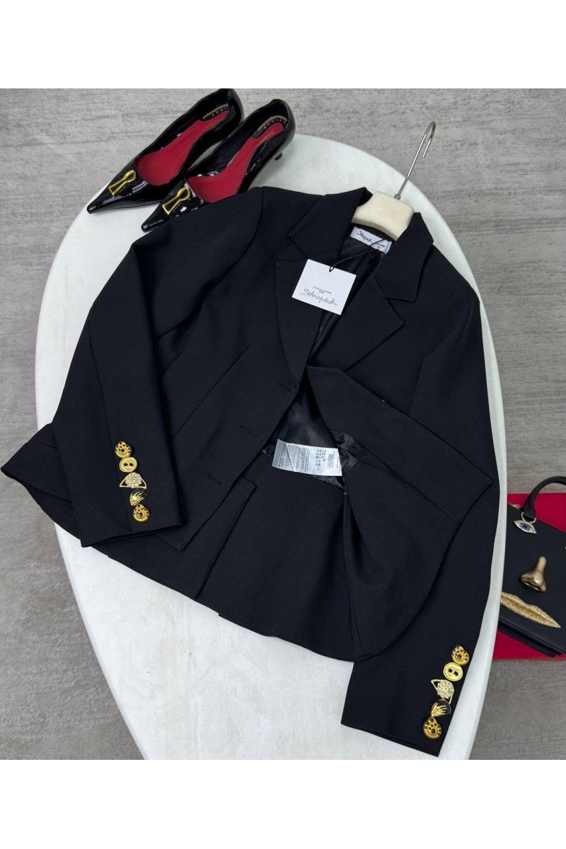 Schiaparelli Женский классический пиджак чёрного цвета premium