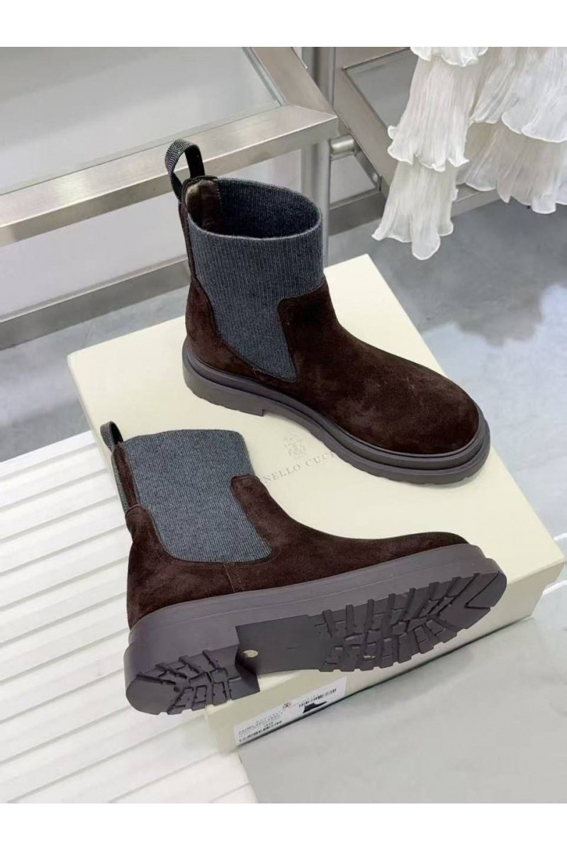 Designer Женские замшевые сапоги premium - Brown