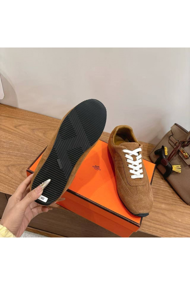 Hermes Женские замшевые кроссовки Master Tenis Master premium