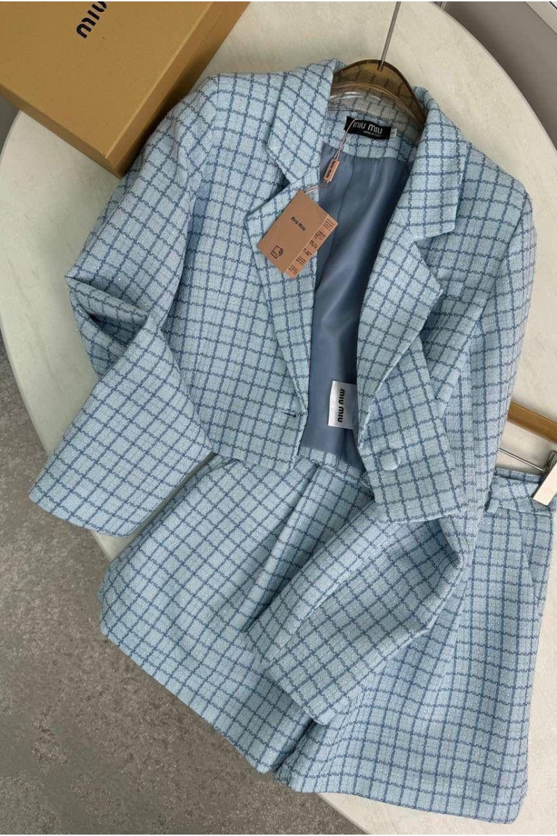 MIU MIU Женский костюм в клетку premium - Blue