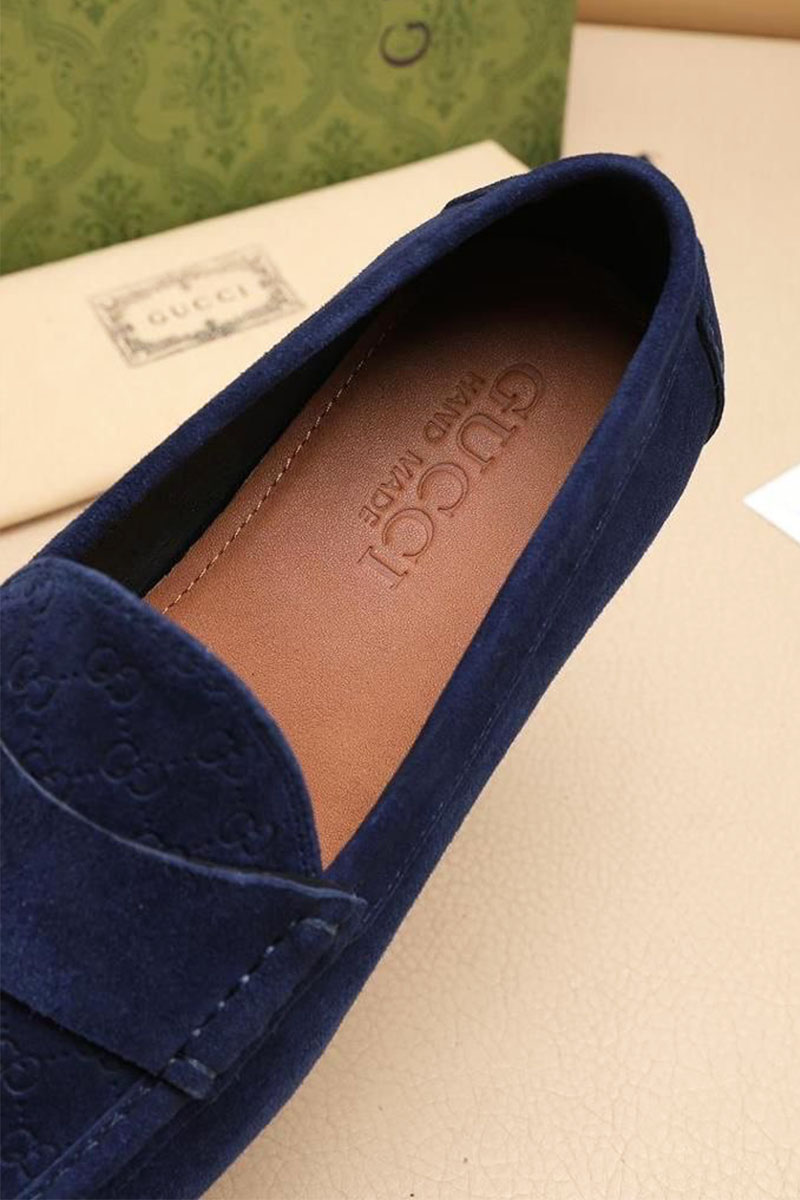 Gucci Мужские замшевые мокасины GG monogram