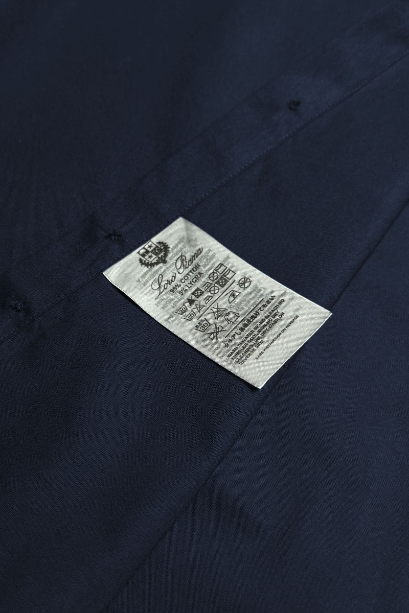 Loro Piana Мужская тёмно-синяя рубашка logo-embroidered