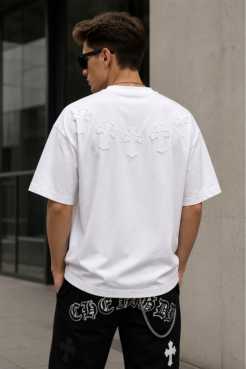 Designer Clothing Белая оверсайз футболка Gothic logo