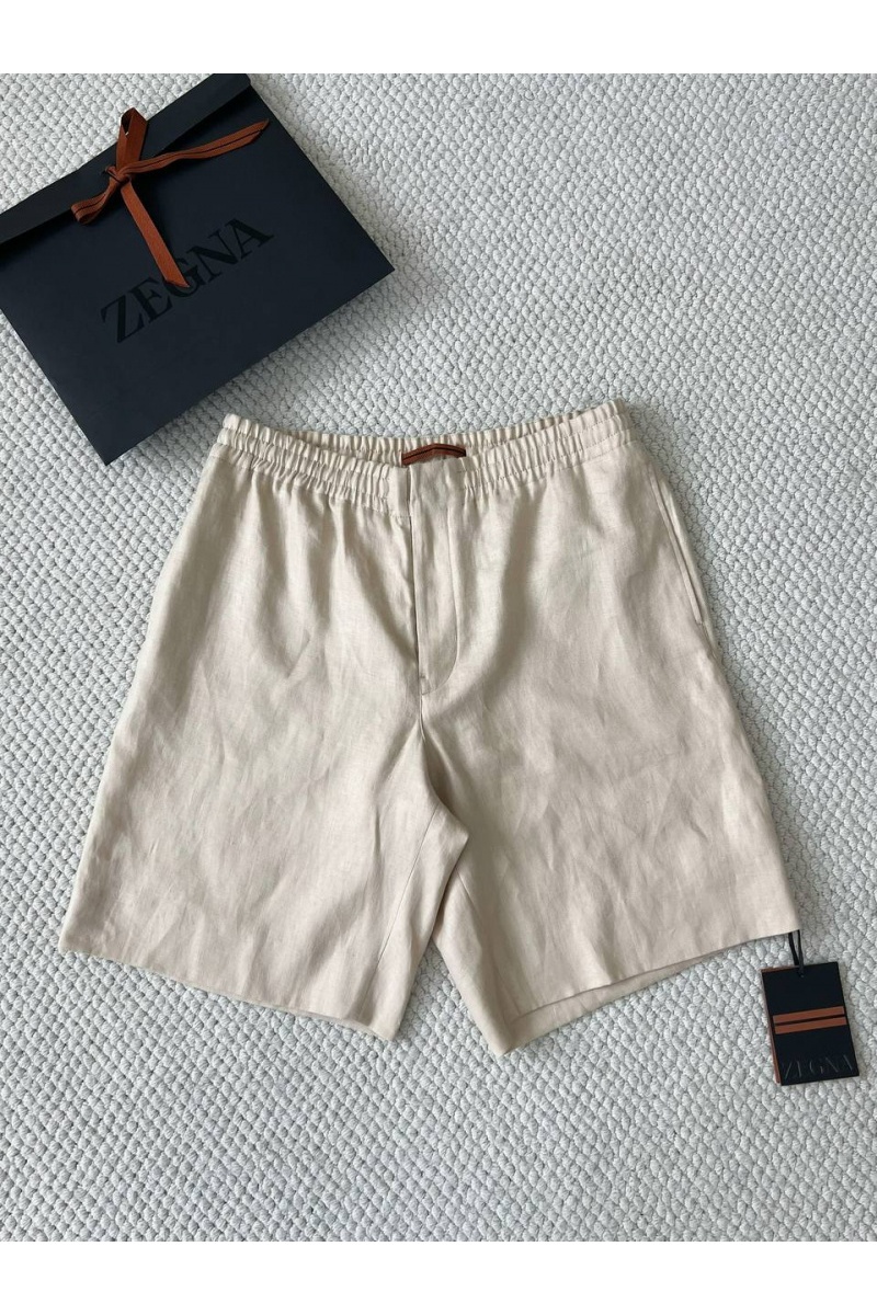 Zegna Льняные шорты бежевого цвета premium