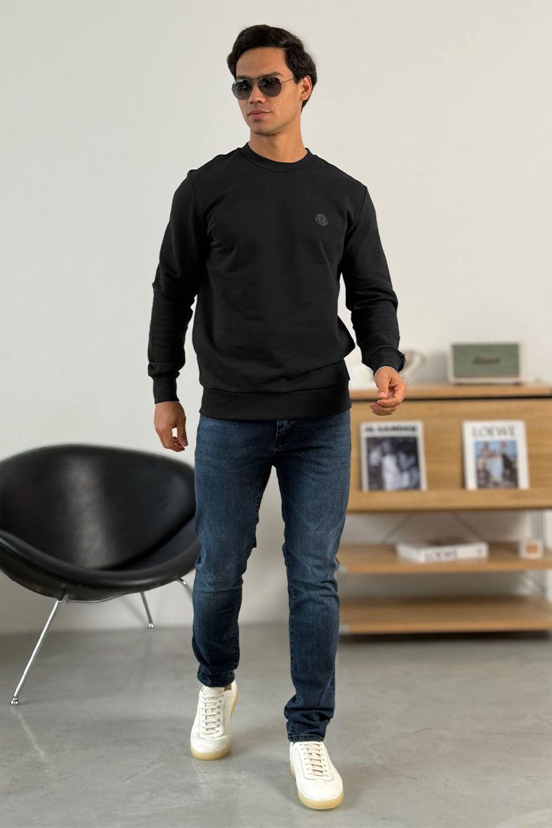 Moncler Мужской чёрный свитшот logo-print