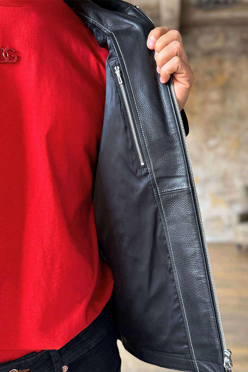 Hermes Мужская кожаная куртка  Premium 