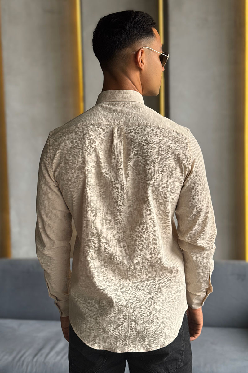 Etro Мужская бежевая рубашка Pegasus logo