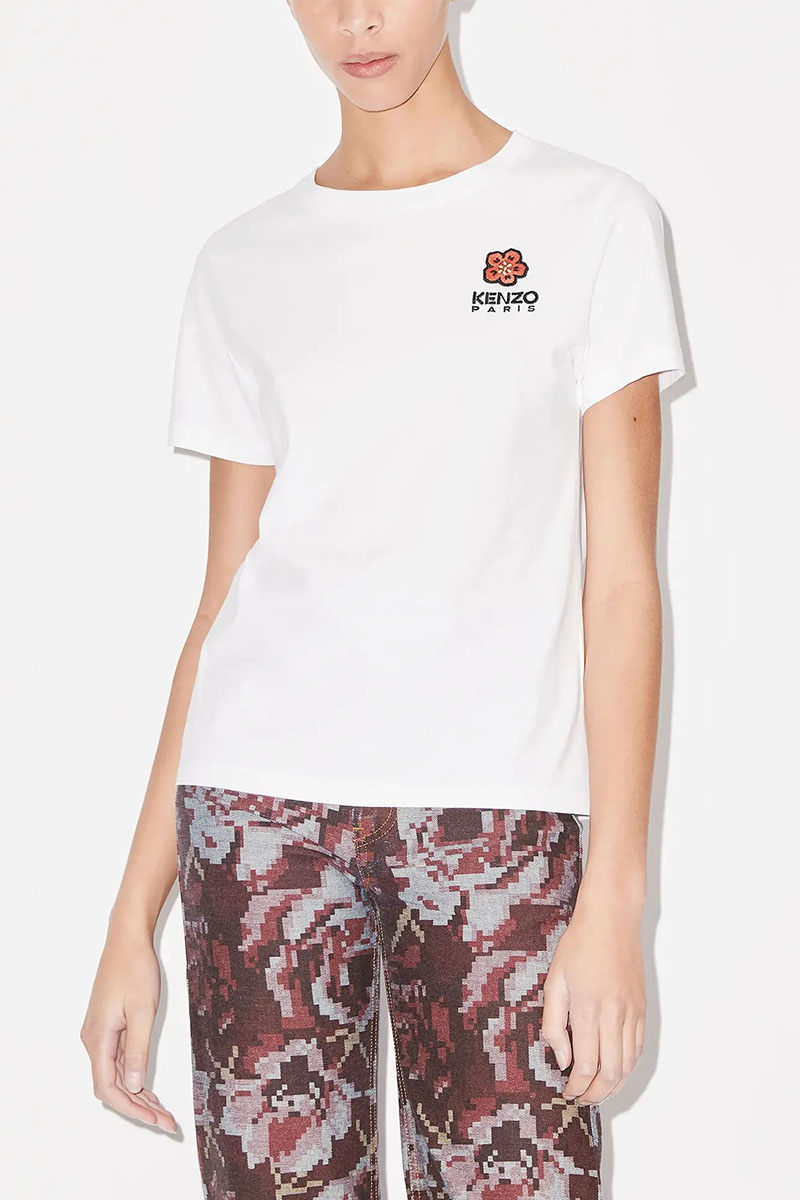 Kenzo Женская белая футболка Boke Flower