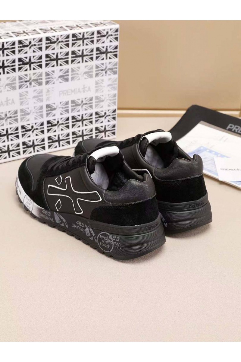 Premiata Комбинированные кроссовки с мехом low-top - Black