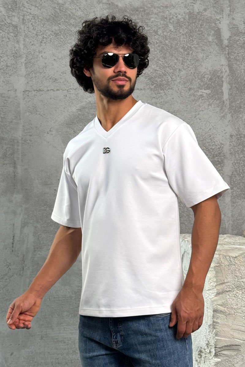 Dоlсе & Gаbbаnа Белая оверсайз футболка logo-plaque