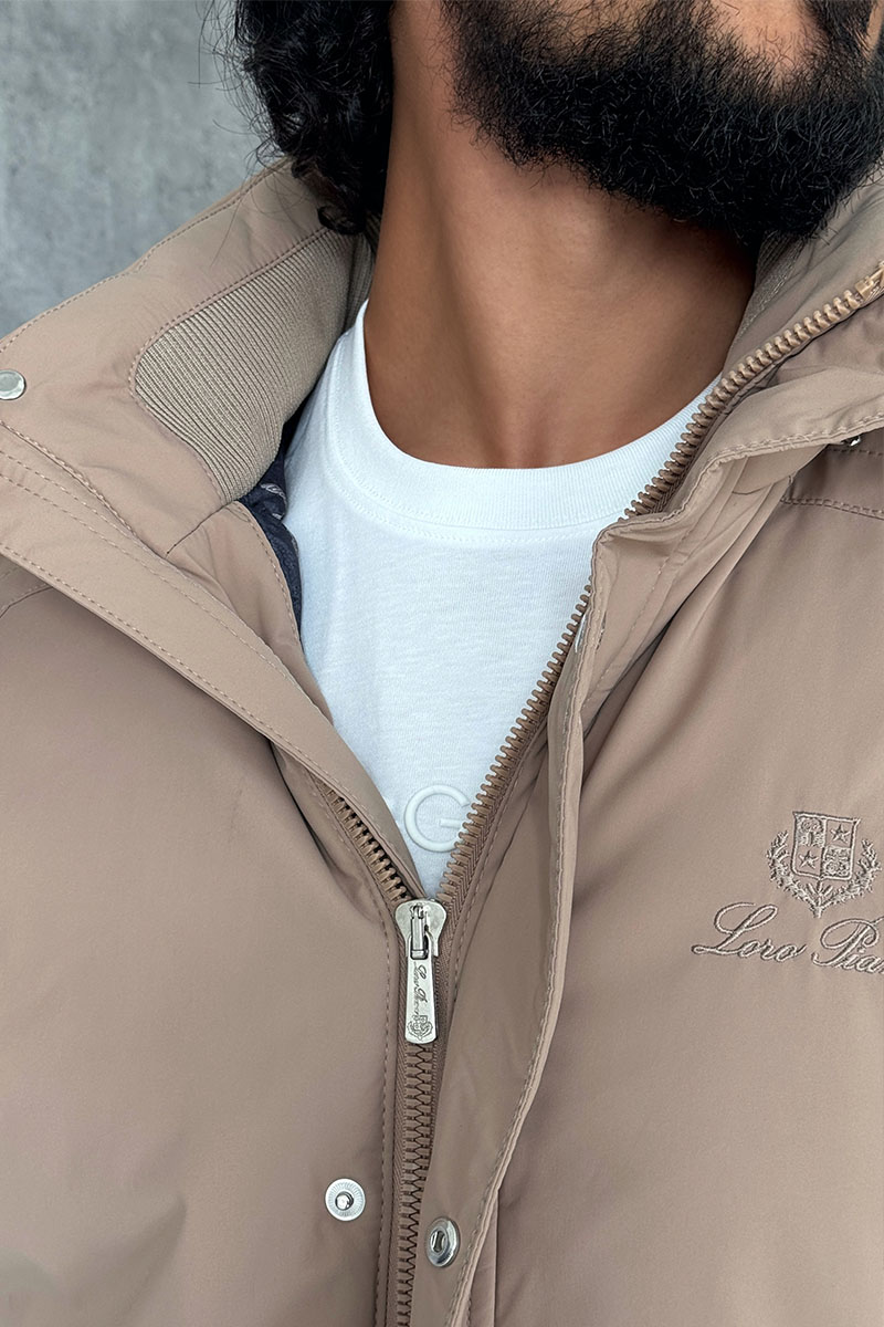 Loro Piana Мужская парка бежевого цвета