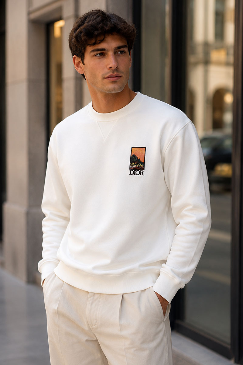 Dior Белый свитшот Jack Kerouac logo-embroidered