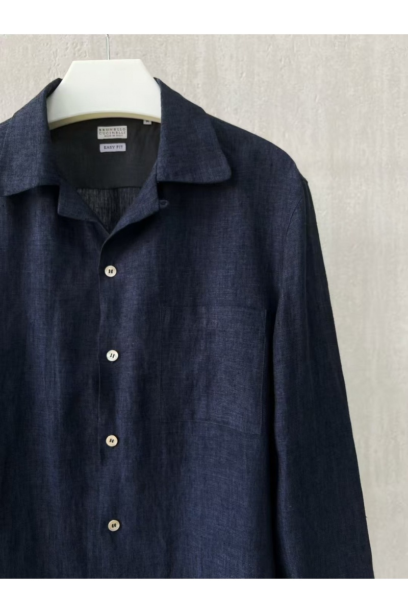 Designer Льняная рубашка Premium - Navy