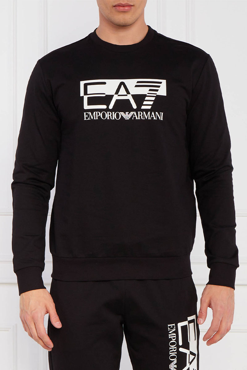 Emporio Armani EA7 Чёрный свитшот logo-print 