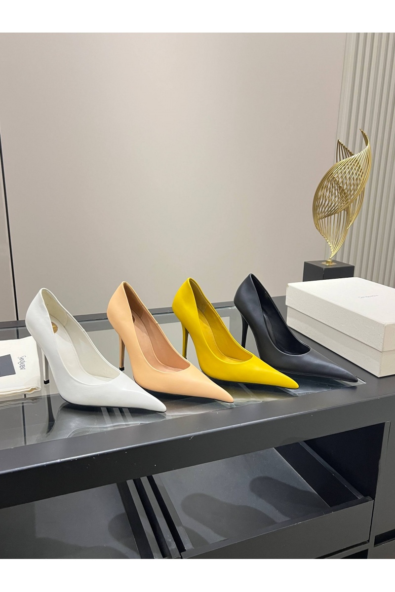 Yves Saint Laurent Женские кожаные туфли на каблуке premium