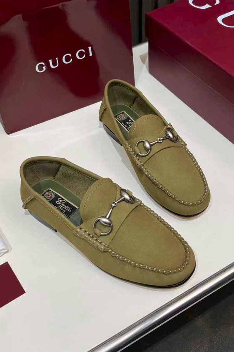 Gucci Женские замшевые лоферы GG premium