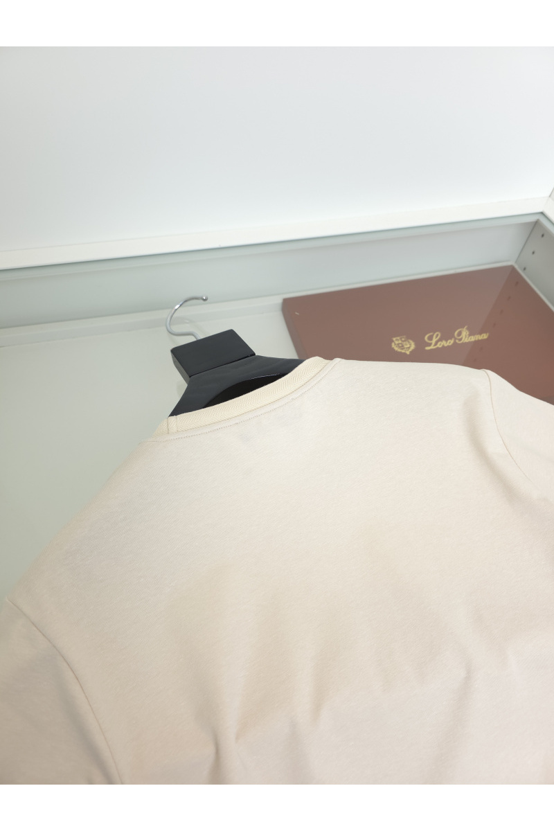 Loro Piana Мужская бежевая футболка premium