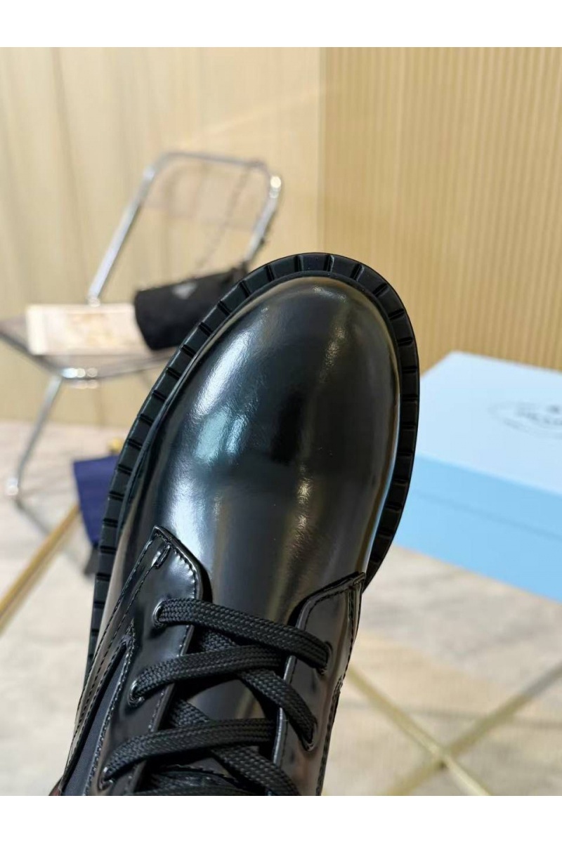 Prada Женские кожаные ботинки premium - Black