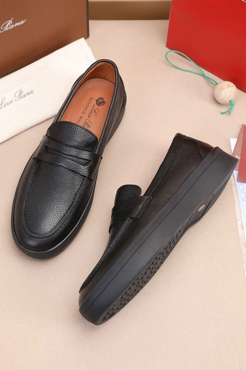Loro Piana Кожаные лоферы Summer Walk - Black