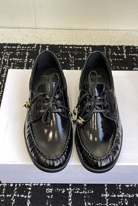 Женские кожаные лоферы premium - Black