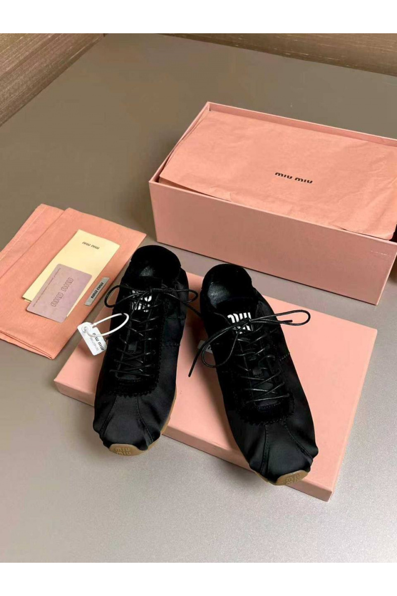 MIU MIU Женские кроссовки Plume Satin premium