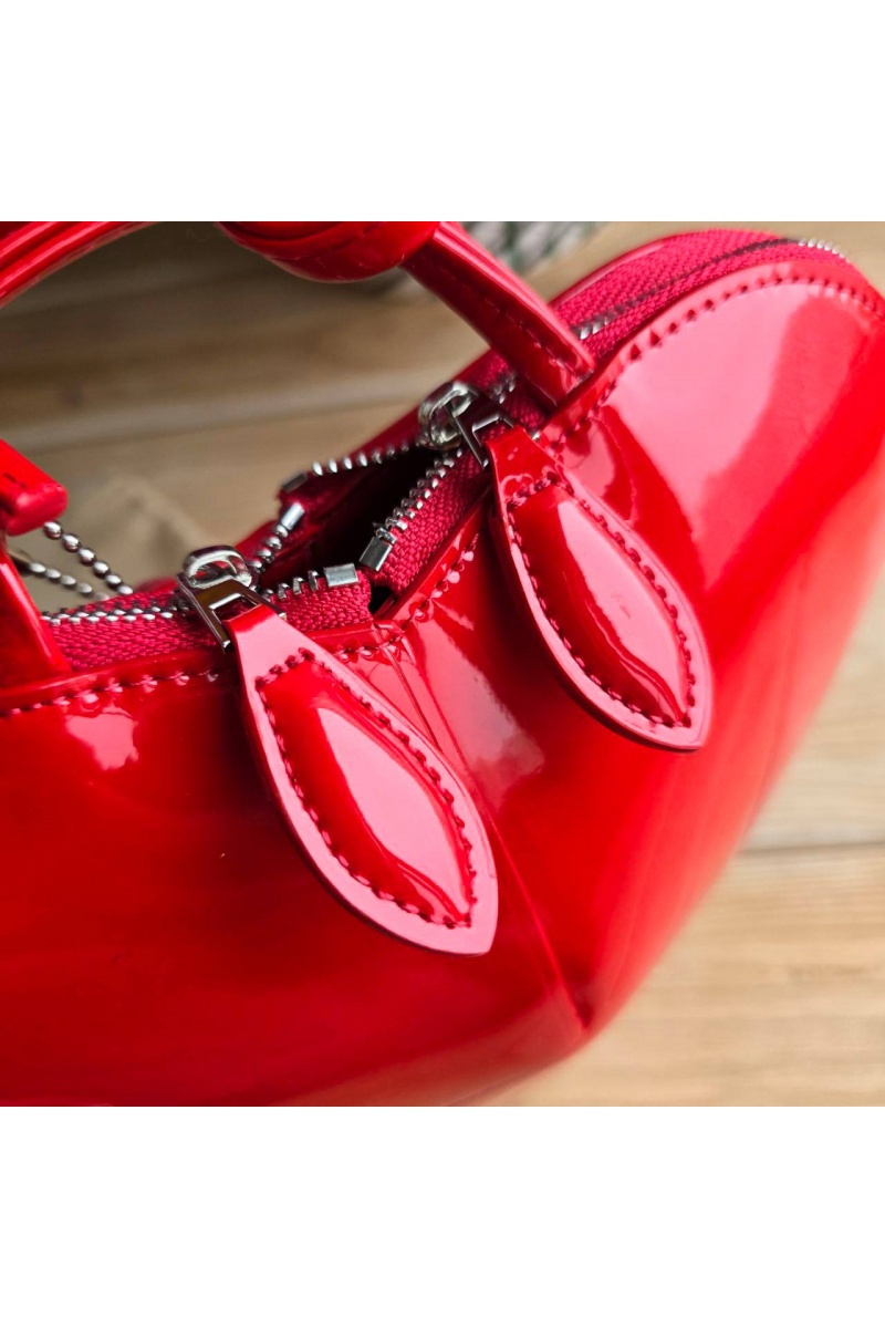 Designer Clothing Женская лакированная сумка Alaia Le Coeur 22x15 см - Red