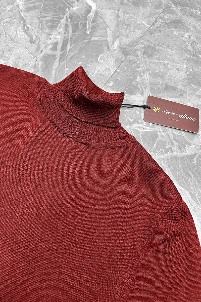 Designer Clothing Мужская бордовая водолазка Maglione