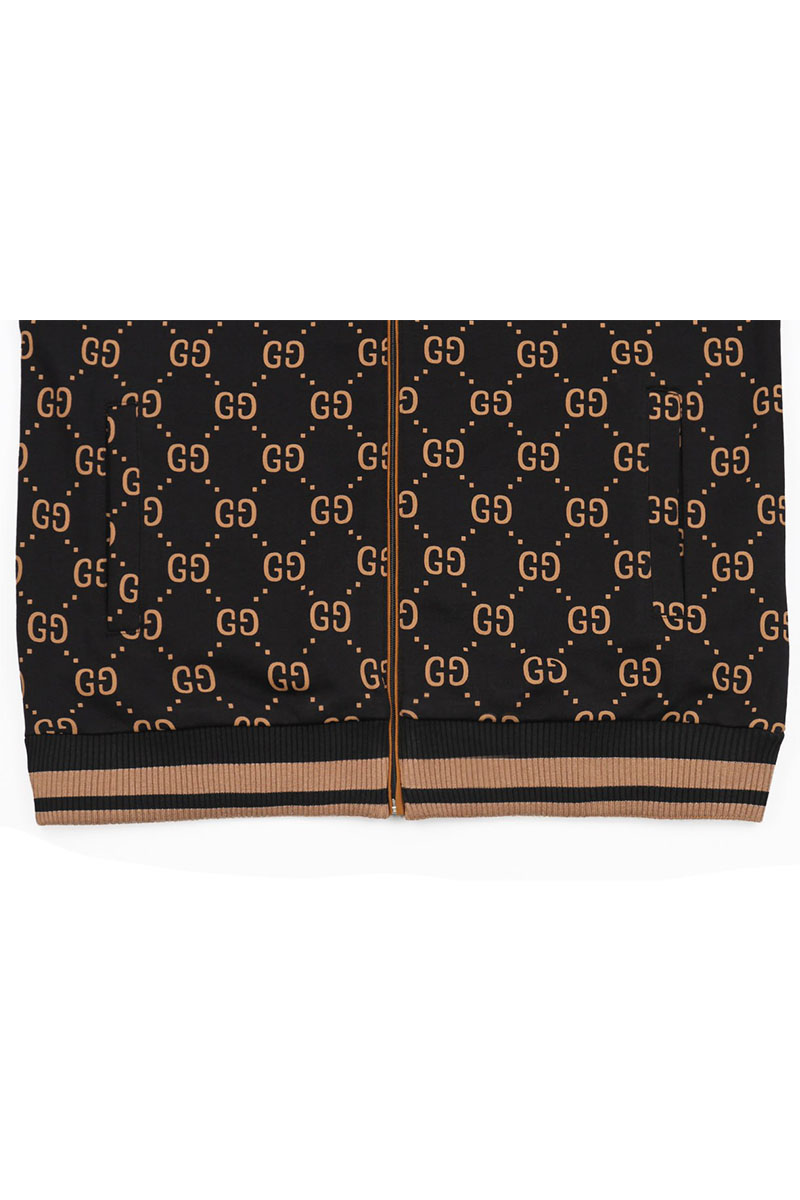 Gucci Чёрная кофта на молнии GG monogram 