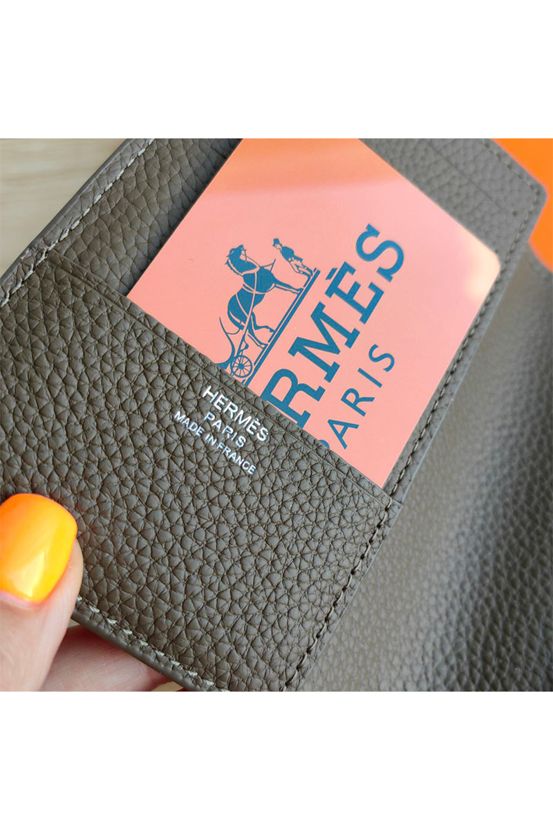 Hermes Кожаная обложка на паспорт 10х14 см