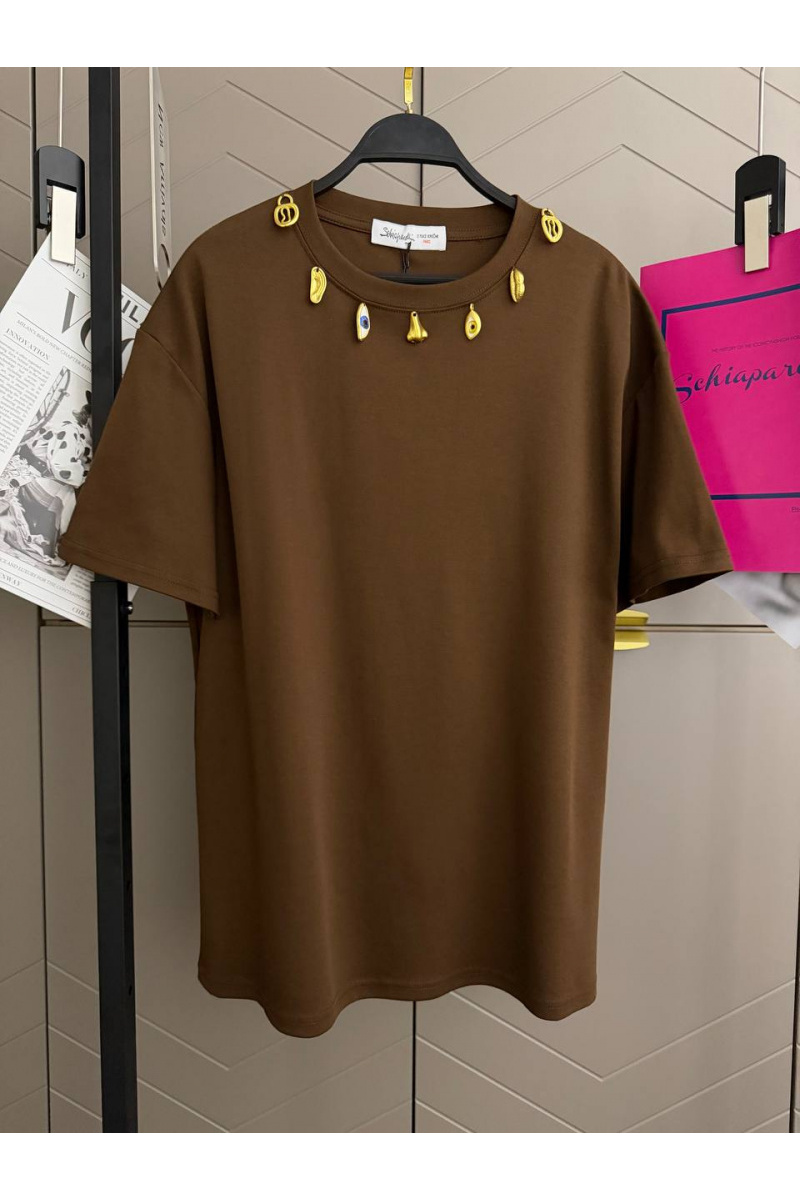 Schiaparelli Женская базовая футболка premium - Brown