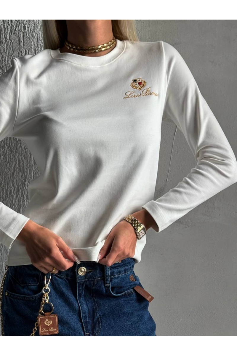 Loro Piana Белый женский лонгслив premium